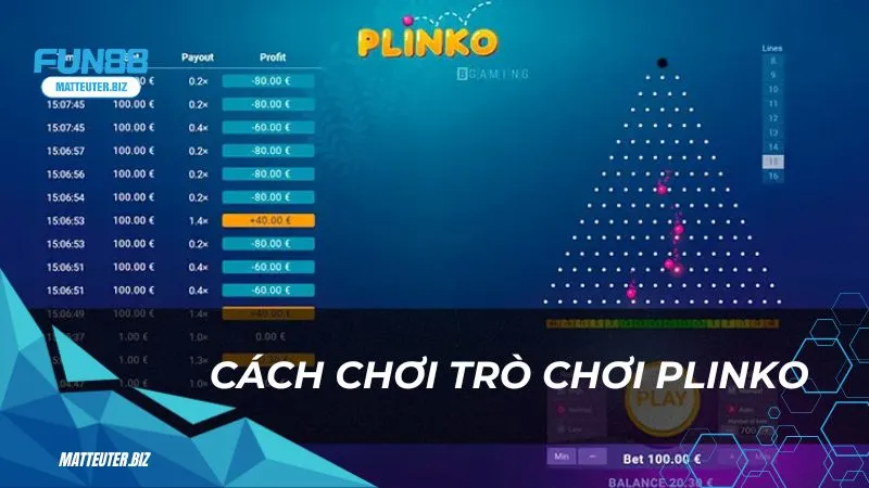 Trò chơi Plinko tại Fun88: Vận may đến từ những viên bi nhỏ 3 Cách chơi trò chơi Plinko tại nhà cái Fun88